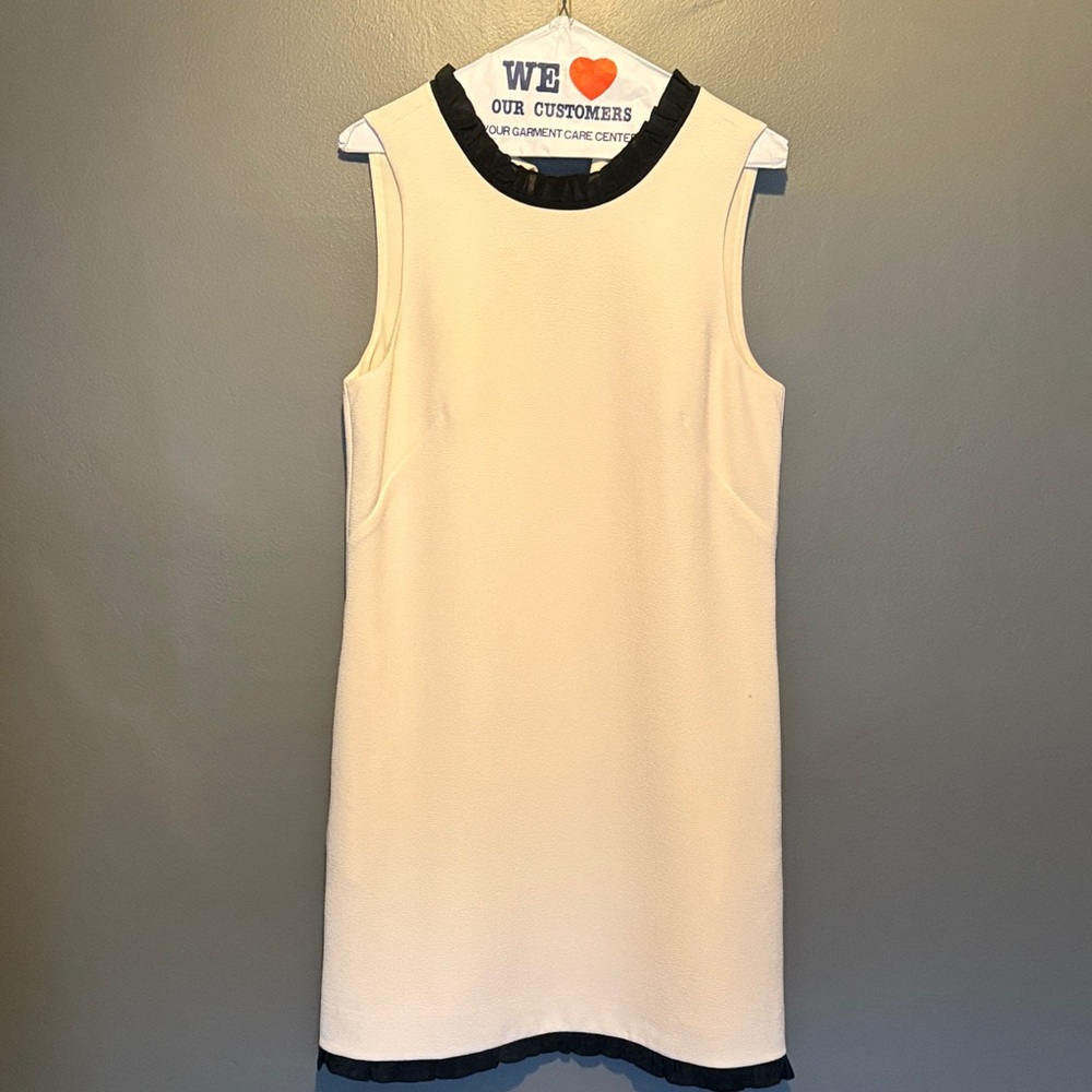 J. Crew Cream and Black Sleeveless Dress